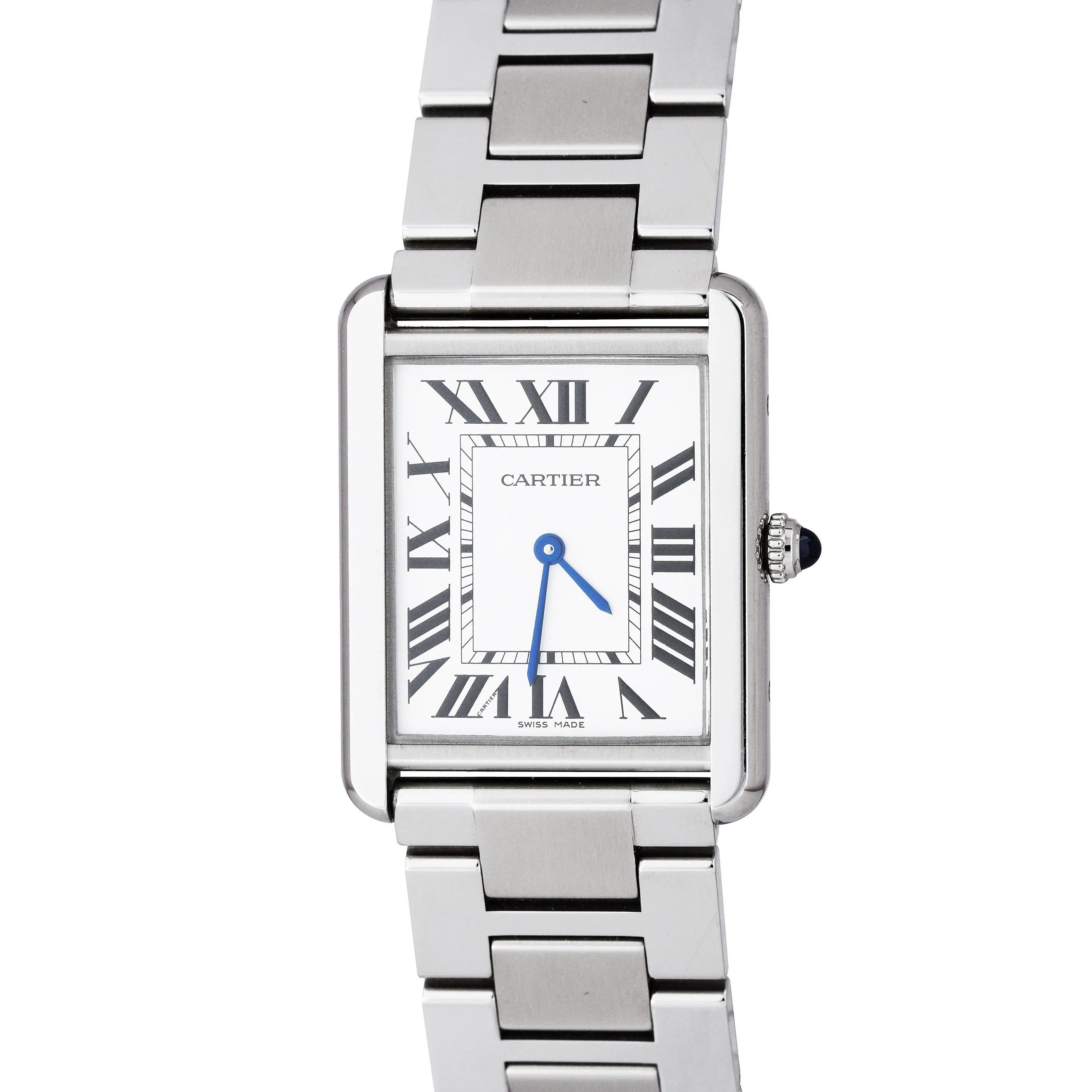 Cartier Tank Solo Large Stainless Steel Roman Quartz Date 3169 / W5200014 Watch