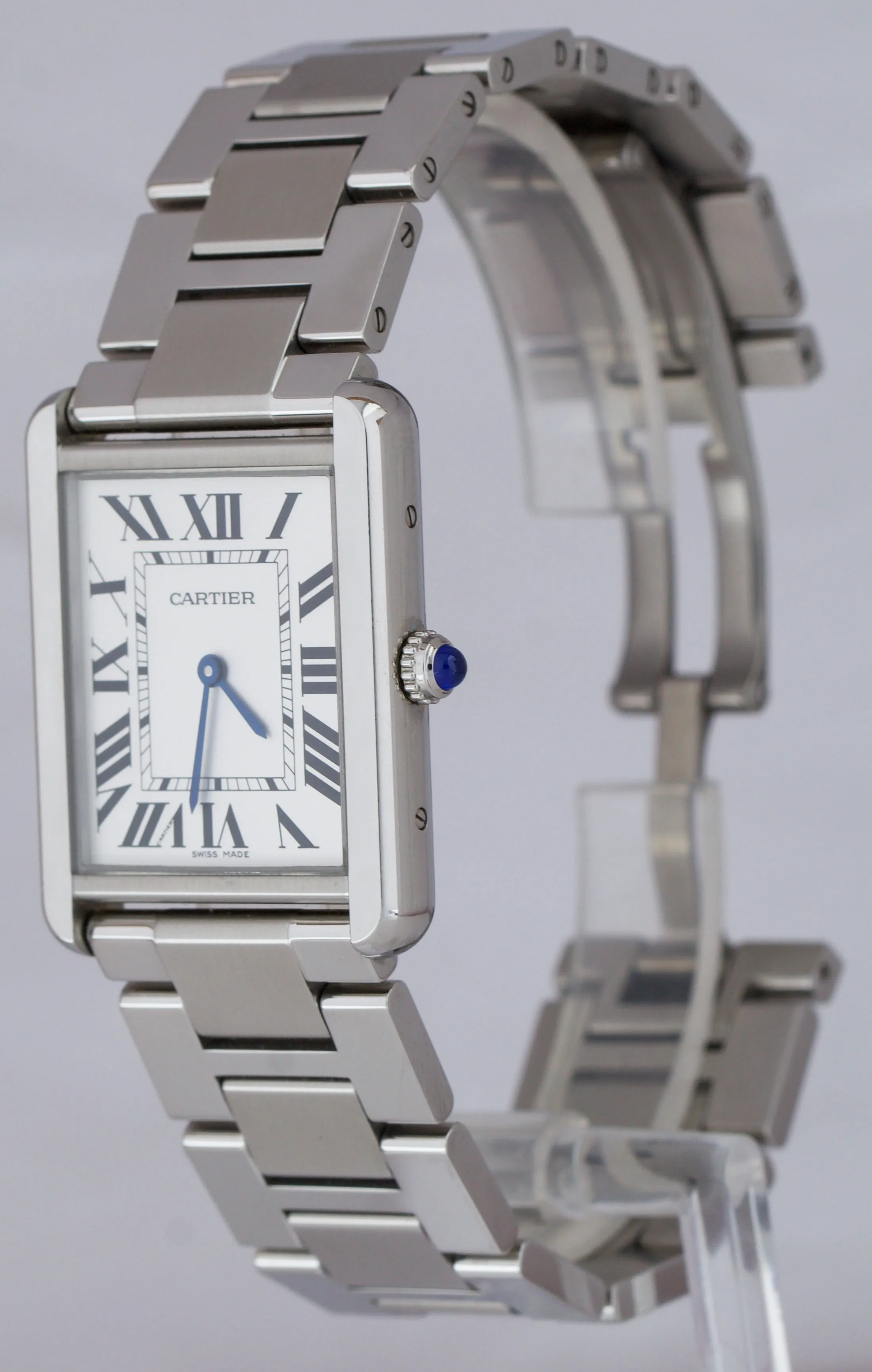 Cartier Tank Solo Large Stainless Steel Roman Quartz Date 3169 / W5200014 Watch
