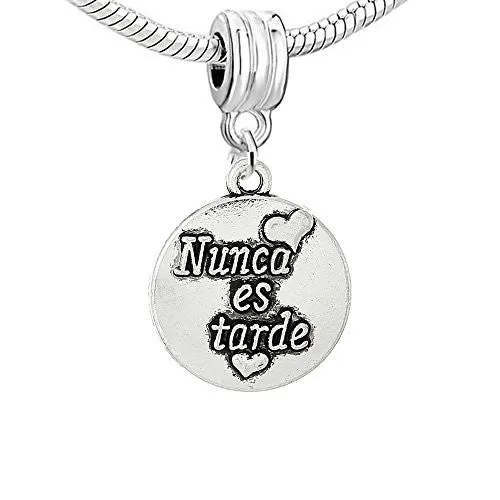 Carved Nunca Es Tarde Charm Bead