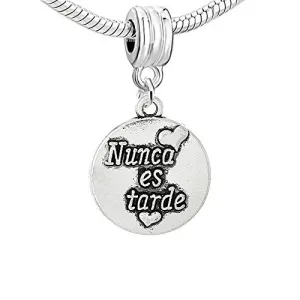 Carved Nunca Es Tarde Charm Bead