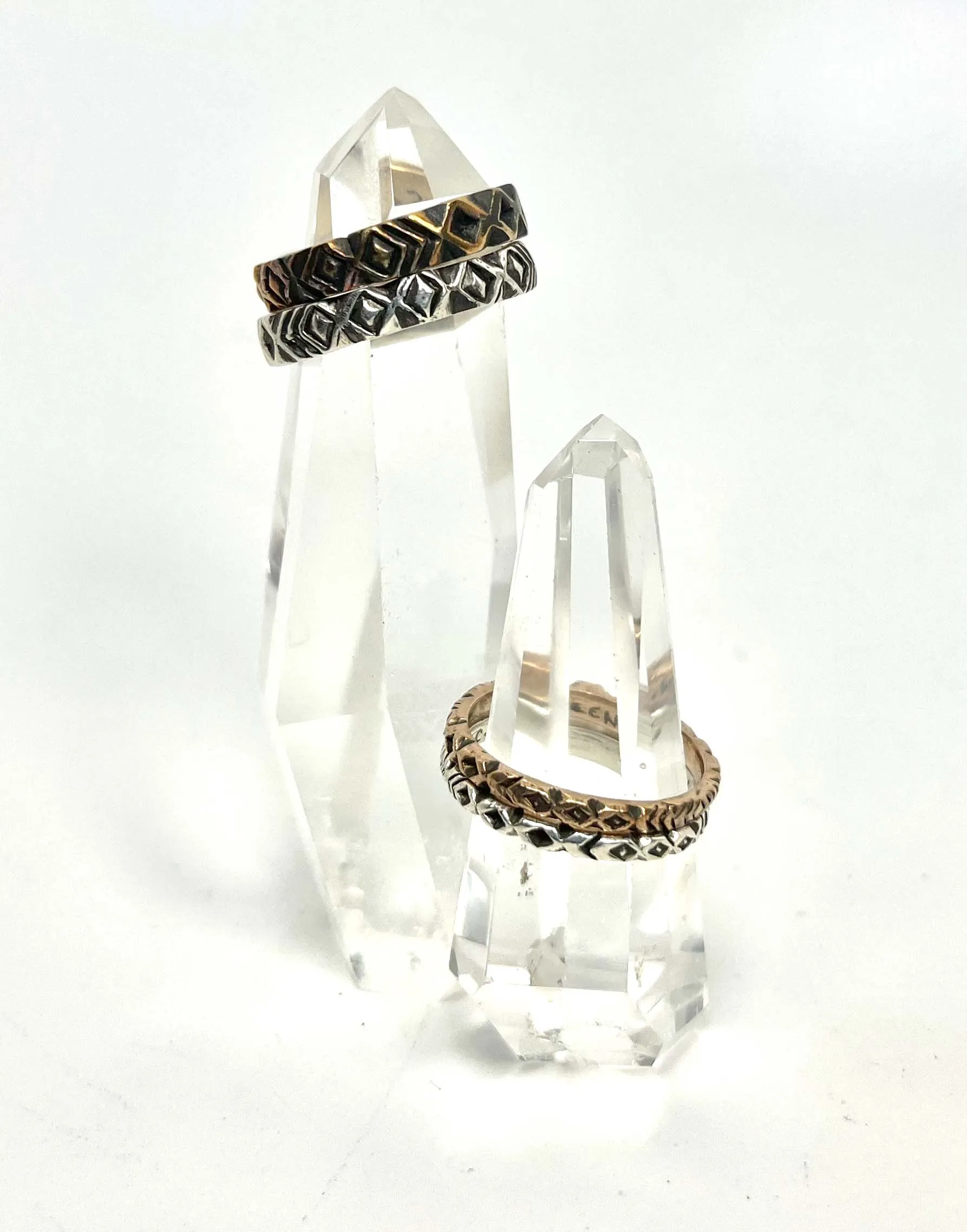 Carved Pinnacle Ring- Thin   Thick