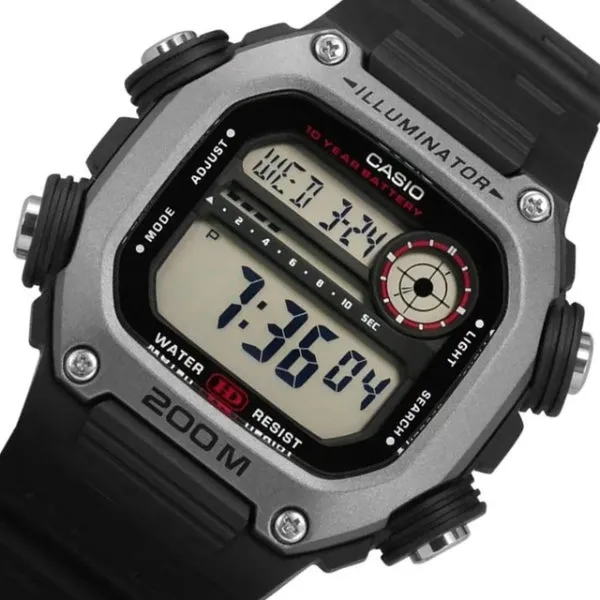 Casio Illuminator Grey Silicone Strap Grey Dial Quartz Watch for Gents - DW-291H-1AVDF