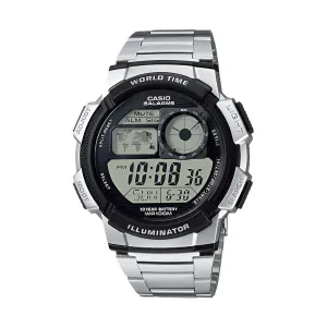 Casio Illuminator Silver Resin Band Grey Dial Digital Watch for Gents - AE-1000WD-1AVDF