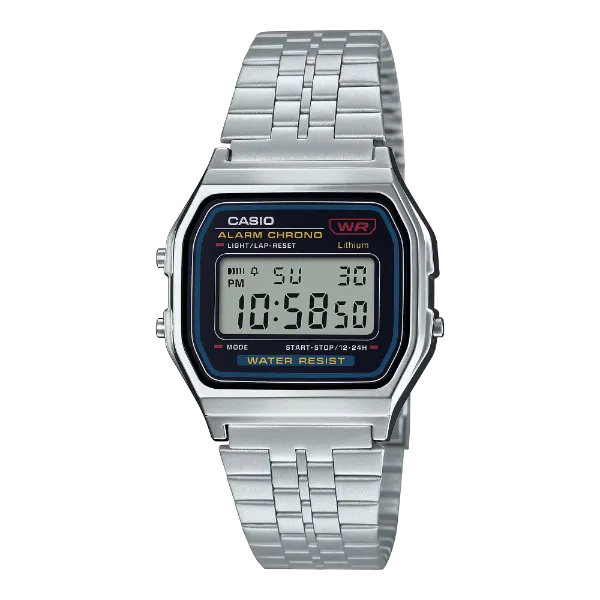 Casio Silver Stainless Steel Silver Dial Quartz Watch for Unisex - A-159W-N1DF
