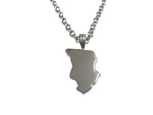 Chad Map Shape Pendant Necklace