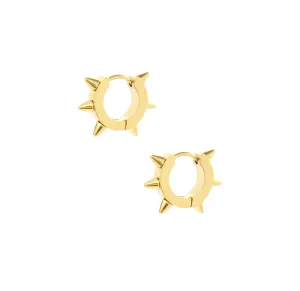 CHANTEL SPIKE GOLD HUGGIE EARRINGS