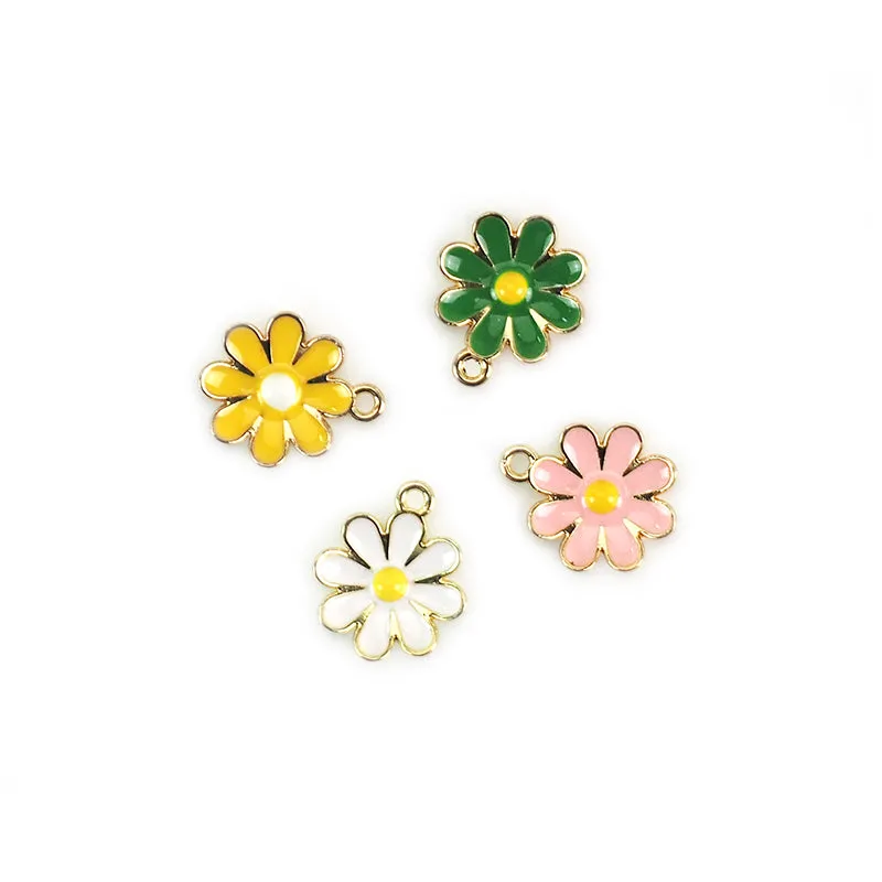 CHARMS ACRYLIC DAISY MULTI 19MM 4PC