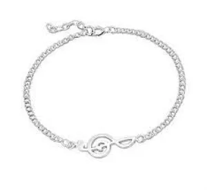 Children's and Teens' Bracelets:  Sterling Silver Treble Clef Bracelet