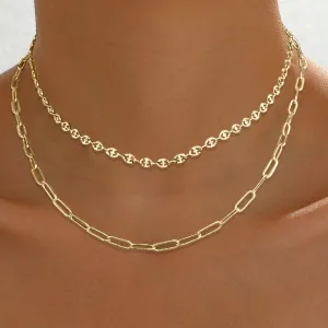 Chunky Gold Necklace For Women Layered Gold Cuban Link Chain Choker Necklace