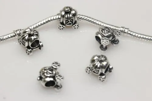 Cinderella's Pumpkin Carriage Spacer European Bead Compatible for Most European Snake Chain Bracelet