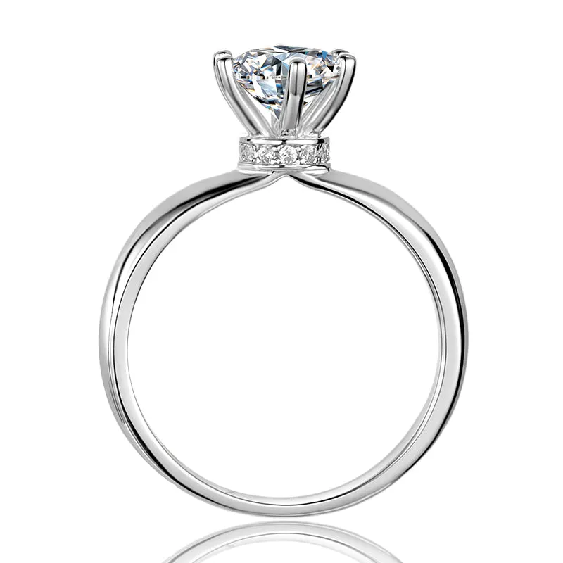 Classic Round Cut Moissanite Diamond Fashion Solitaire Ring