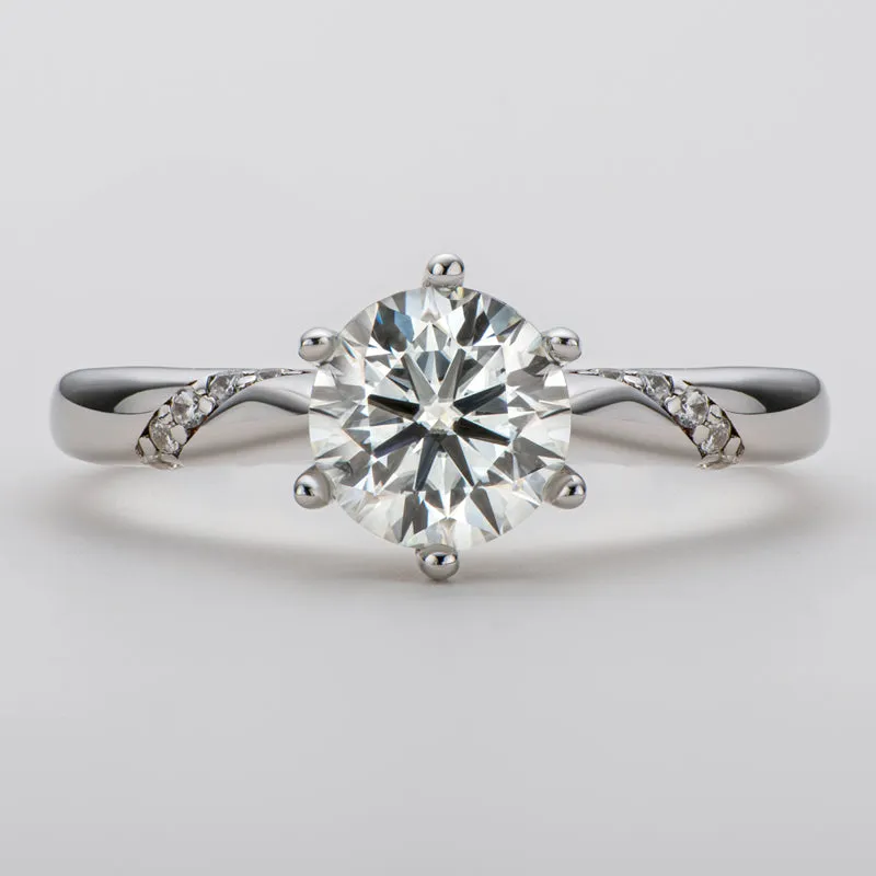 Classic Round Cut Moissanite Diamond Fashion Solitaire Ring