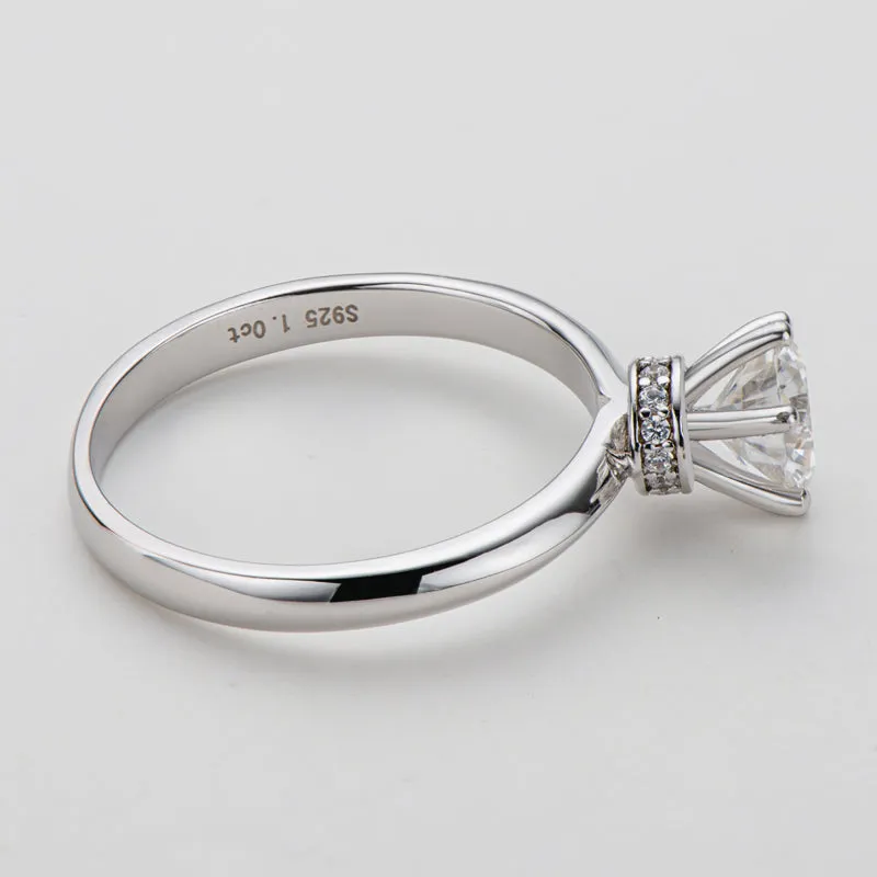 Classic Round Cut Moissanite Diamond Fashion Solitaire Ring