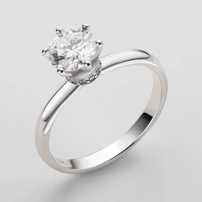 Classic Round Cut Moissanite Diamond Fashion Solitaire Ring