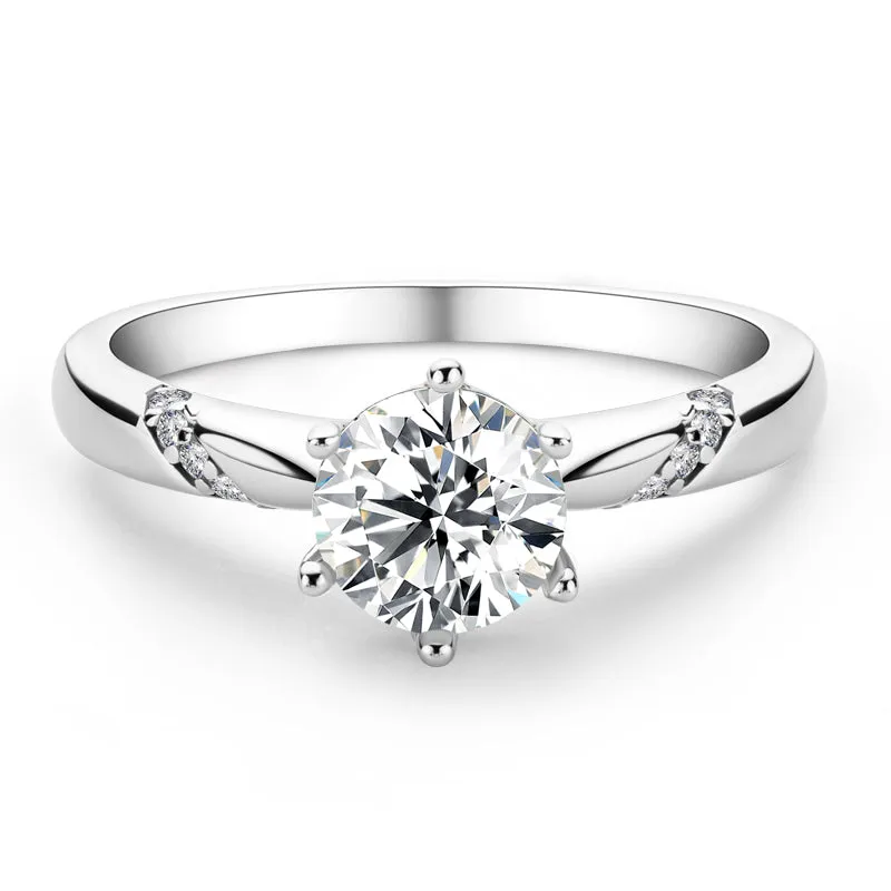 Classic Round Cut Moissanite Diamond Fashion Solitaire Ring