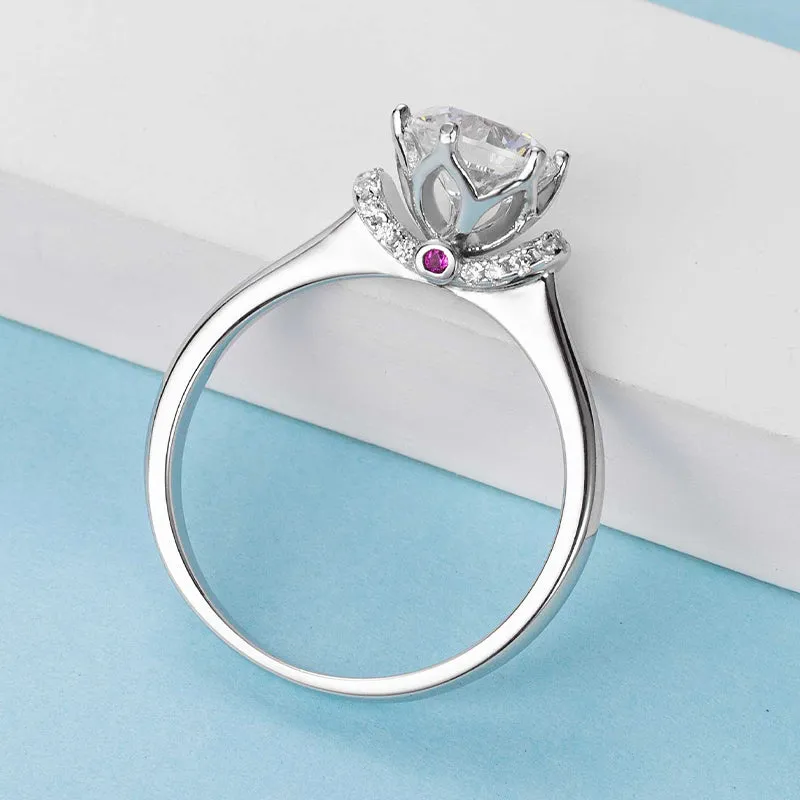Classic Round Cut Moissanite Diamond Love Solitaire Ring