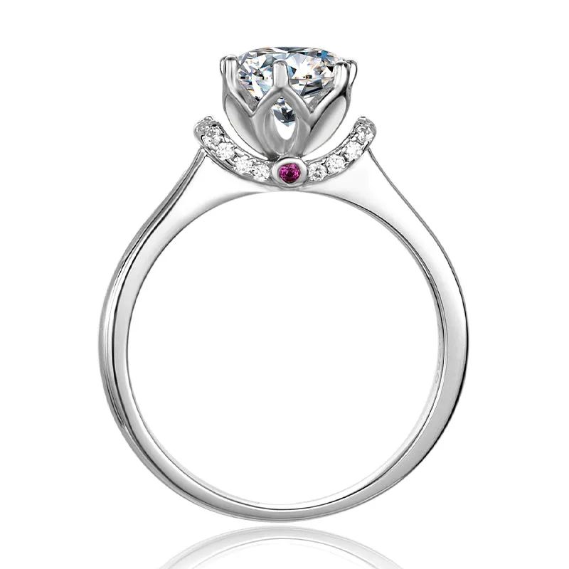 Classic Round Cut Moissanite Diamond Love Solitaire Ring