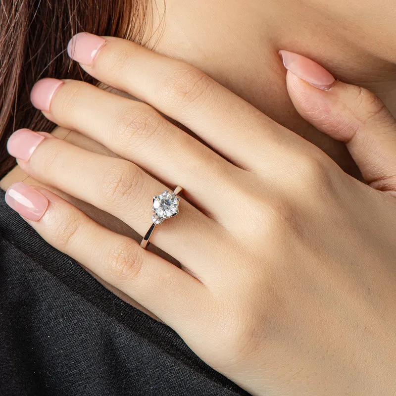 Classic Round Cut Moissanite Diamond Love Solitaire Ring