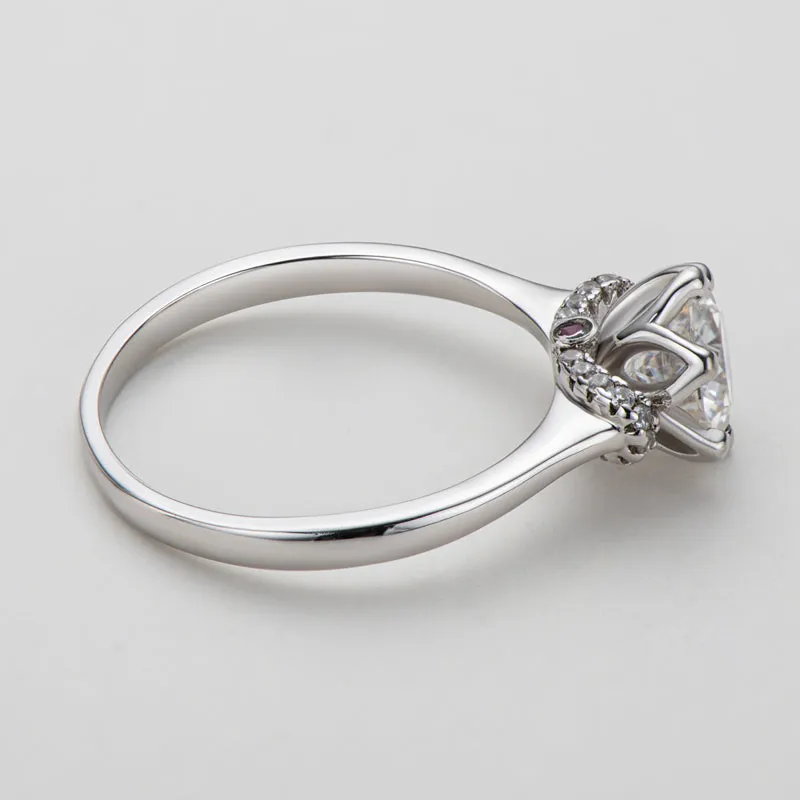 Classic Round Cut Moissanite Diamond Love Solitaire Ring