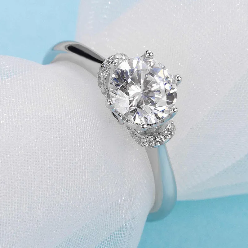 Classic Round Cut Moissanite Diamond Love Solitaire Ring