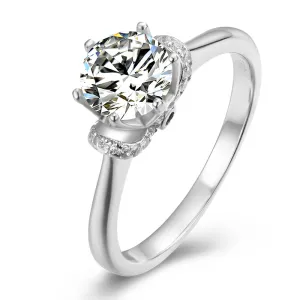 Classic Round Cut Moissanite Diamond Love Solitaire Ring