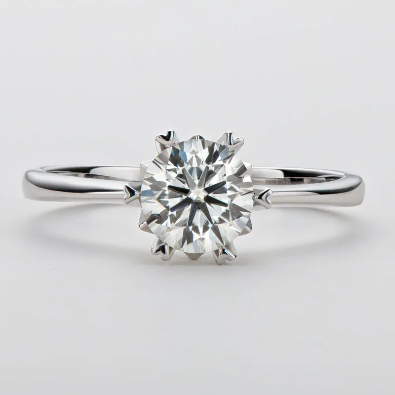 Classic Round Cut Moissanite Diamond Solitaire Ring