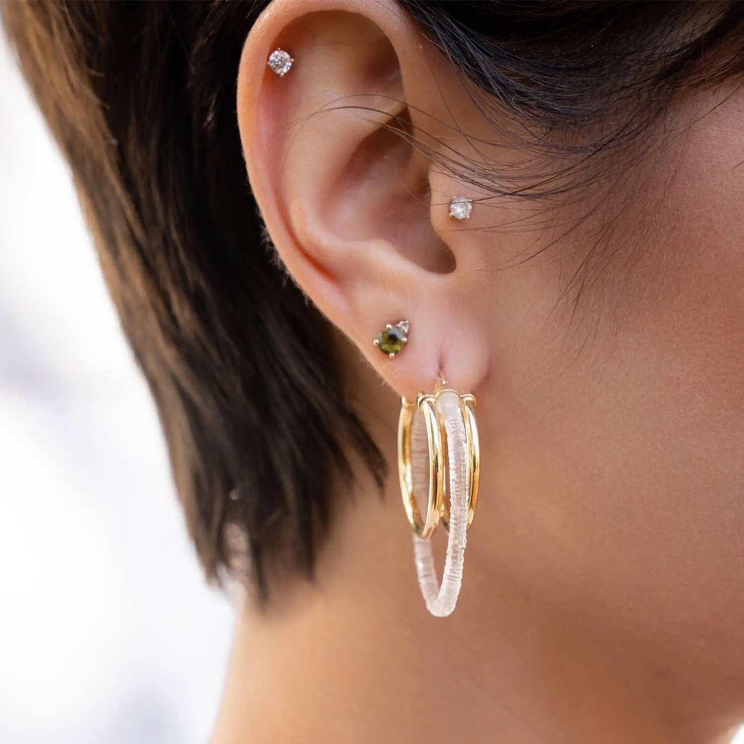 Clear Lucite Layered Hoop Earrings