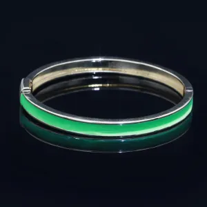 Clearance Pricing BLOWOUT 24K Gold Filled Green Enamel Bangle Bracelet Wholesale Stacking Bracelet Fashion Jewelry WA-087