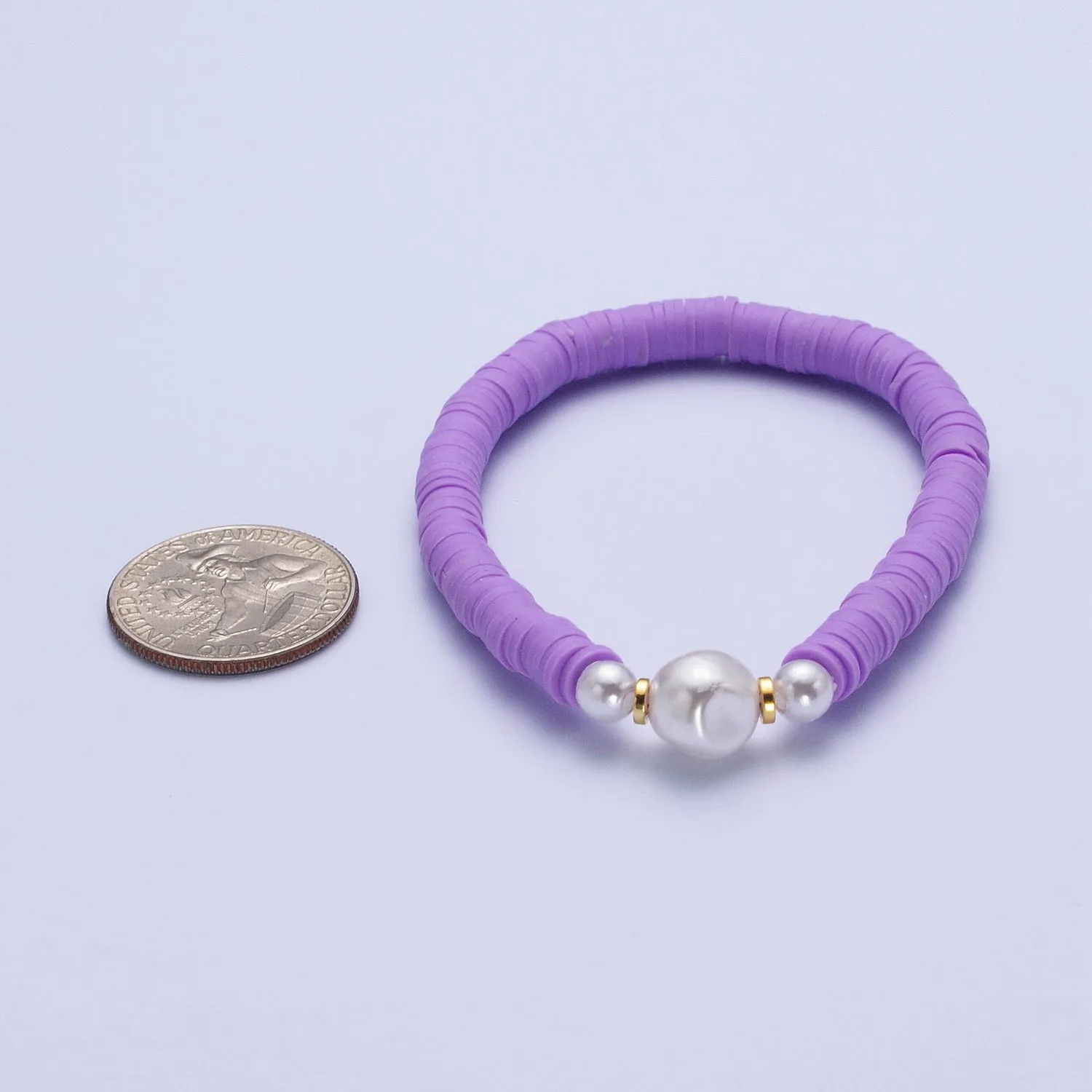 Clearance Pricing BLOWOUT Heishi Bead Bracelet with Fresh Water Pearl, Arm Candy Bracelet Summer Stackable Bracelet WA-1072 to WA-1085