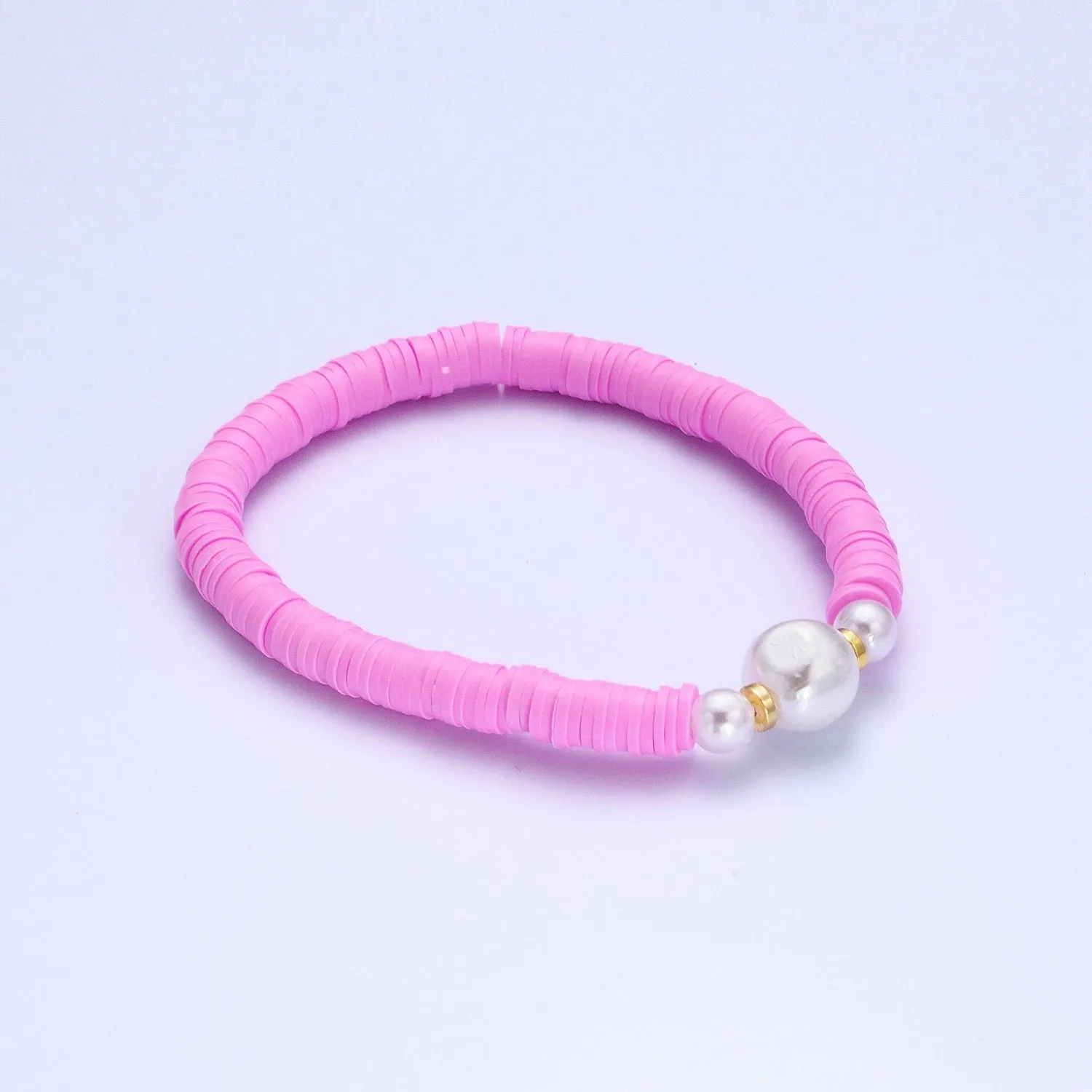 Clearance Pricing BLOWOUT Heishi Bead Bracelet with Fresh Water Pearl, Arm Candy Bracelet Summer Stackable Bracelet WA-1072 to WA-1085