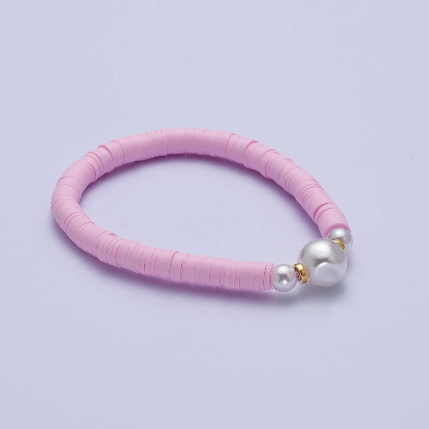 Clearance Pricing BLOWOUT Heishi Bead Bracelet with Fresh Water Pearl, Arm Candy Bracelet Summer Stackable Bracelet WA-1072 to WA-1085