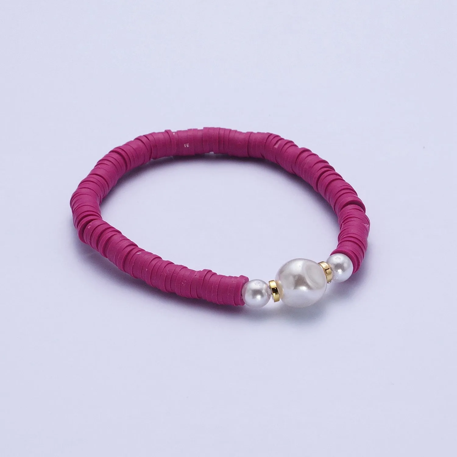 Clearance Pricing BLOWOUT Heishi Bead Bracelet with Fresh Water Pearl, Arm Candy Bracelet Summer Stackable Bracelet WA-1072 to WA-1085