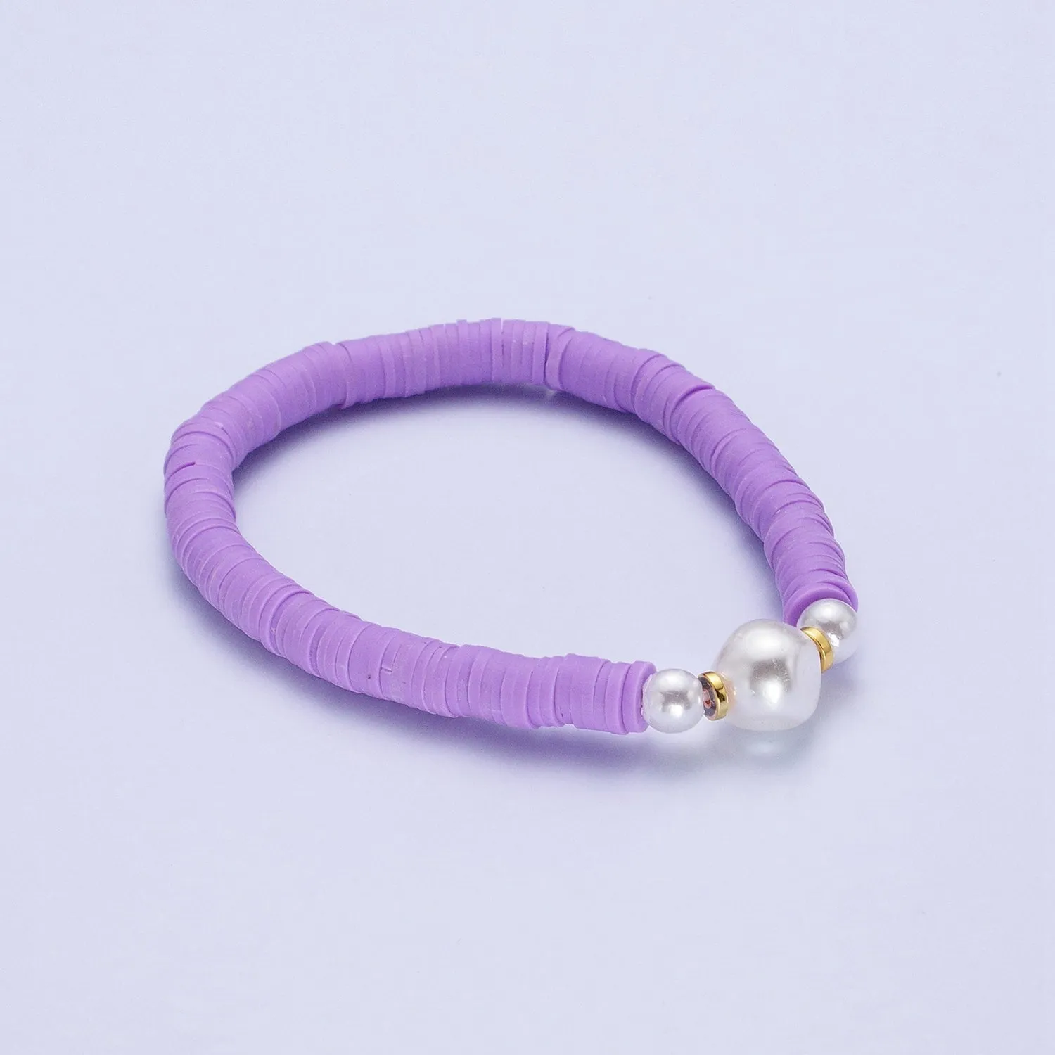 Clearance Pricing BLOWOUT Heishi Bead Bracelet with Fresh Water Pearl, Arm Candy Bracelet Summer Stackable Bracelet WA-1072 to WA-1085