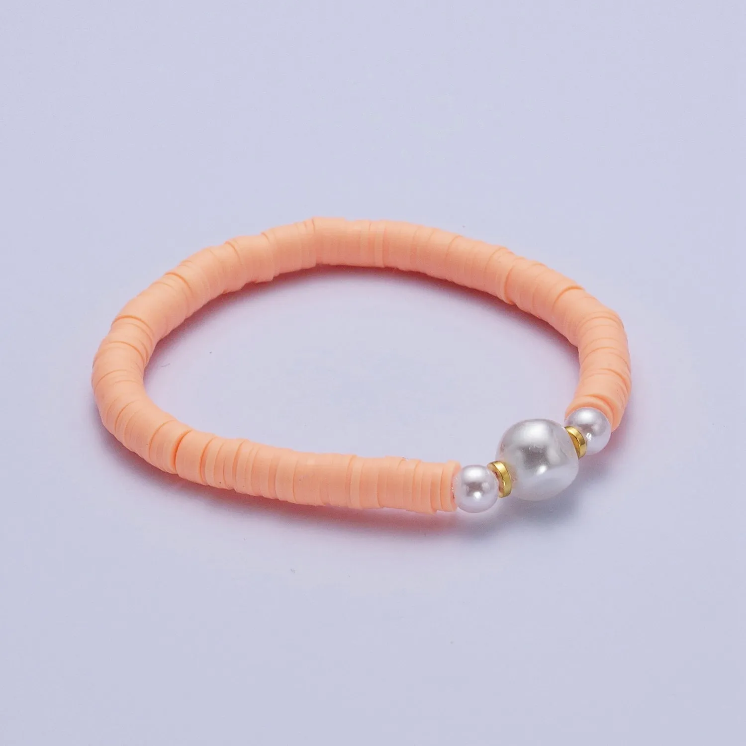 Clearance Pricing BLOWOUT Heishi Bead Bracelet with Fresh Water Pearl, Arm Candy Bracelet Summer Stackable Bracelet WA-1072 to WA-1085