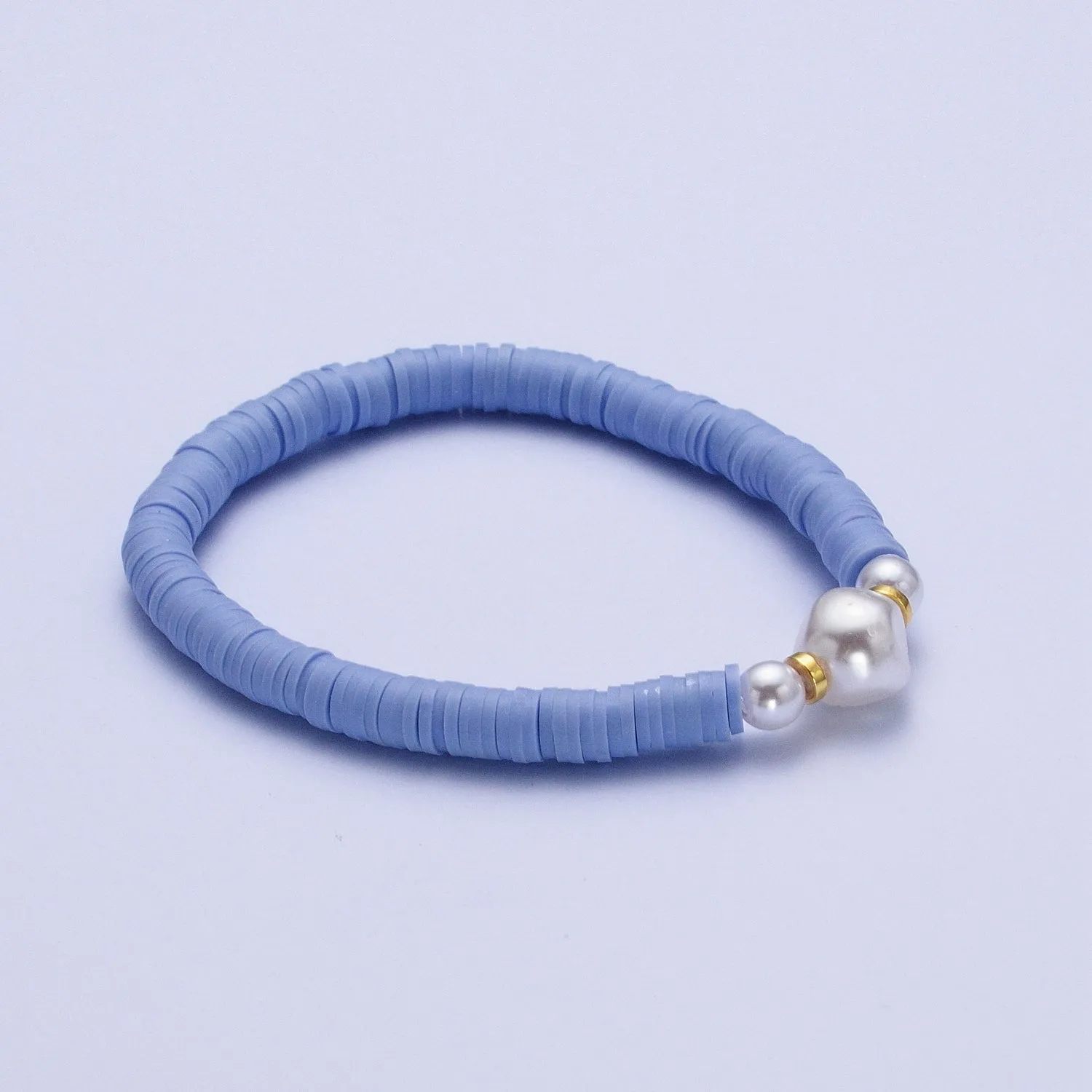 Clearance Pricing BLOWOUT Heishi Bead Bracelet with Fresh Water Pearl, Arm Candy Bracelet Summer Stackable Bracelet WA-1072 to WA-1085