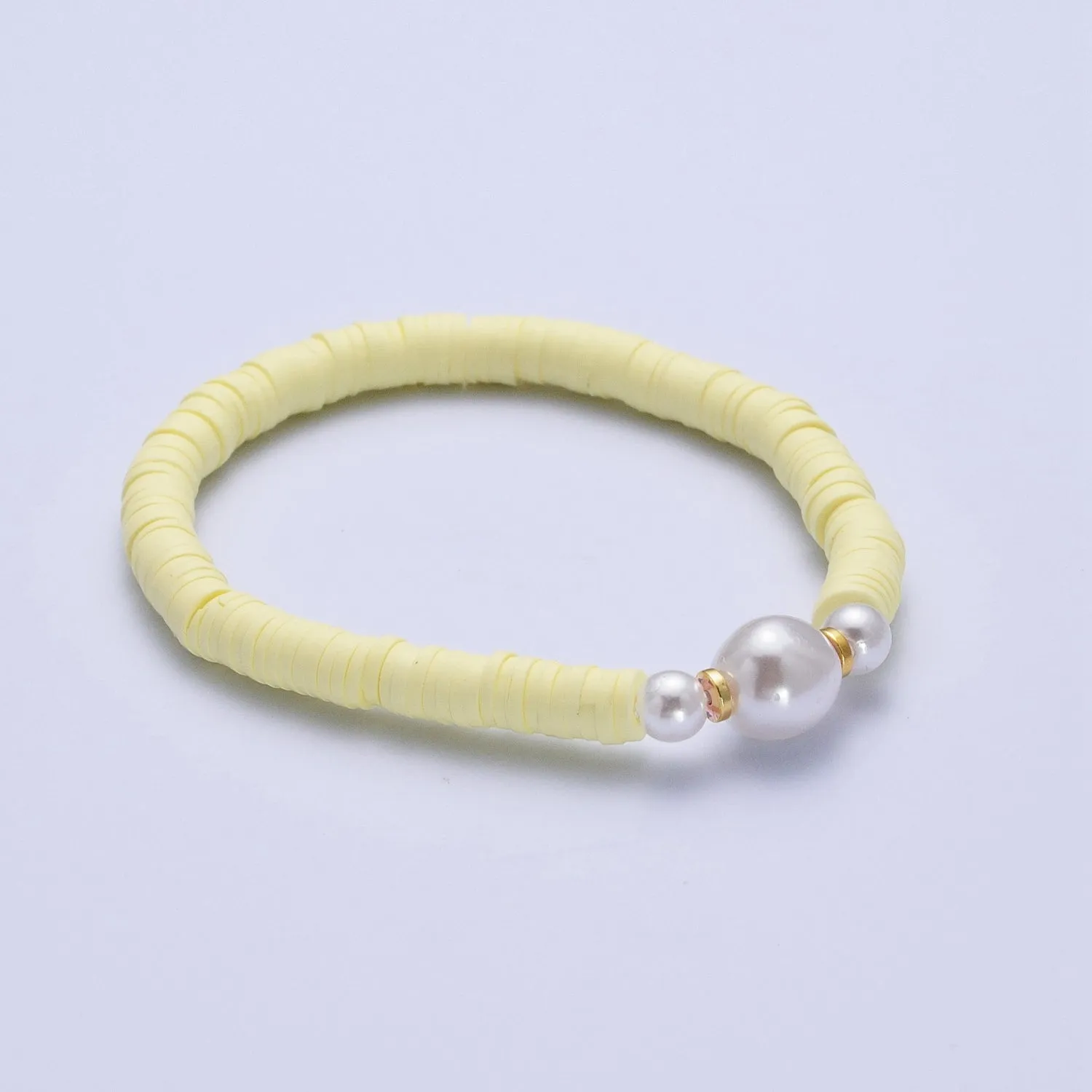 Clearance Pricing BLOWOUT Heishi Bead Bracelet with Fresh Water Pearl, Arm Candy Bracelet Summer Stackable Bracelet WA-1072 to WA-1085