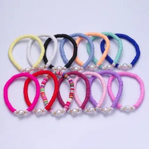 Clearance Pricing BLOWOUT Heishi Bead Bracelet with Fresh Water Pearl, Arm Candy Bracelet Summer Stackable Bracelet WA-1072 to WA-1085