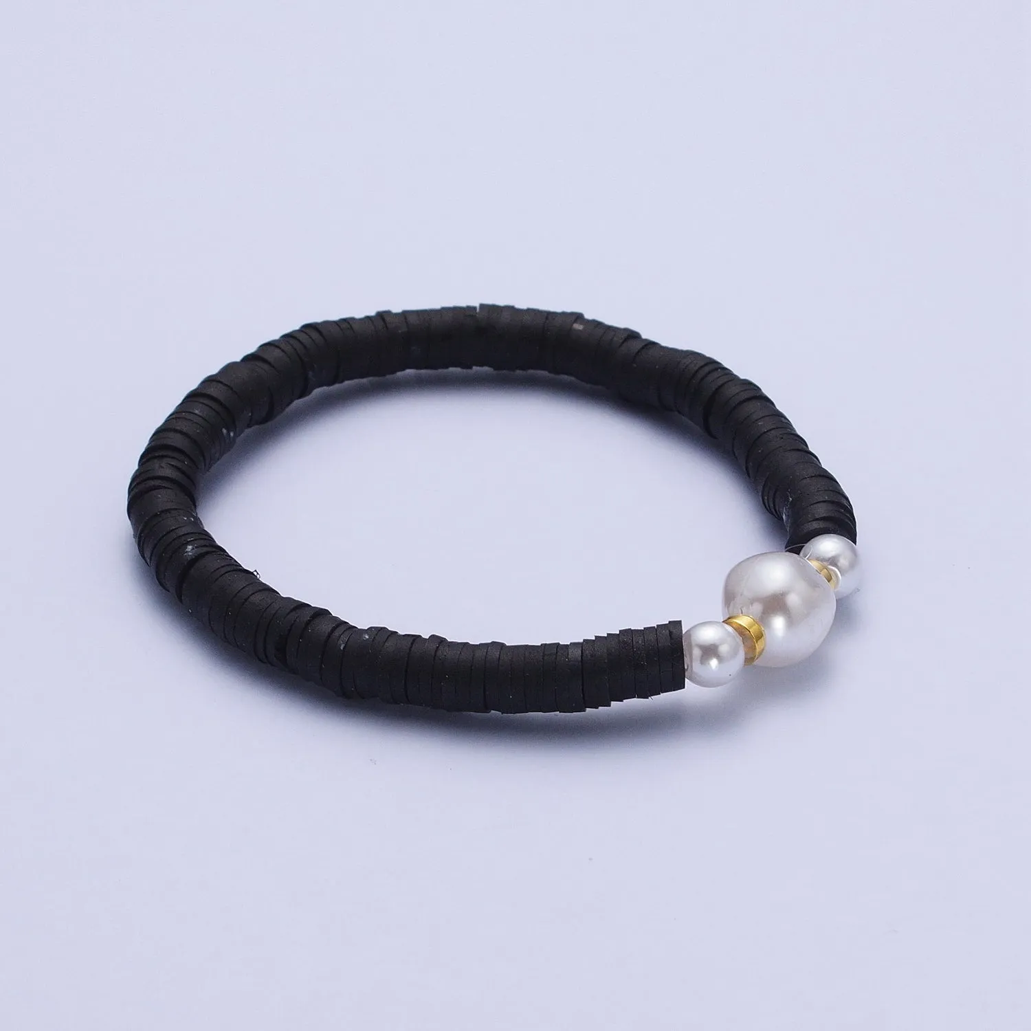 Clearance Pricing BLOWOUT Heishi Bead Bracelet with Fresh Water Pearl, Arm Candy Bracelet Summer Stackable Bracelet WA-1072 to WA-1085