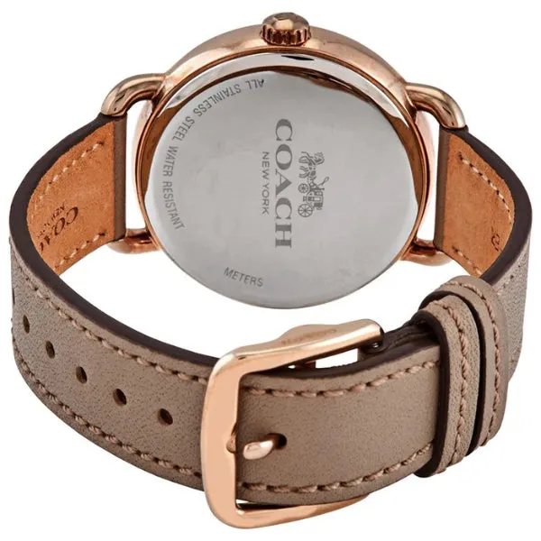 Coach Delancey Brown Leather Strap Grey Dial Quartz Watch for Ladies - 14502797