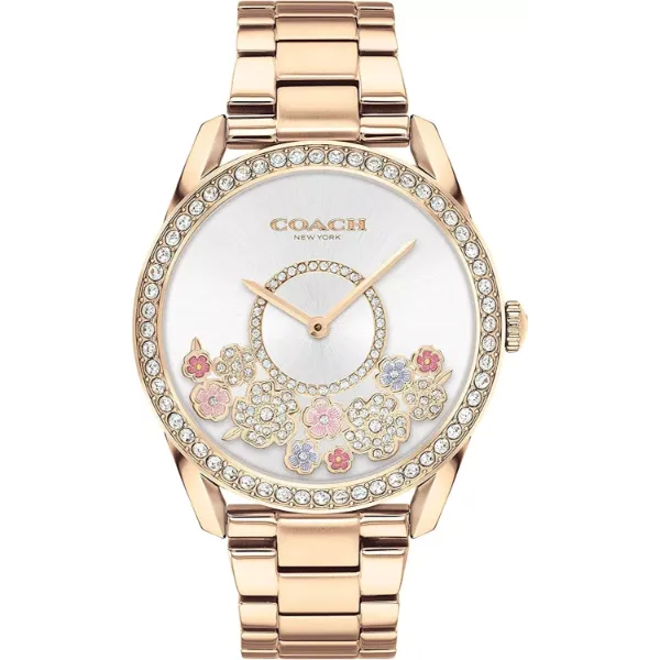 Coach Preston Rose Gold Stainless Steel Silver Dial Quartz Watch for Ladies - 14503776