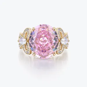 Colorful Pink Halo Ring