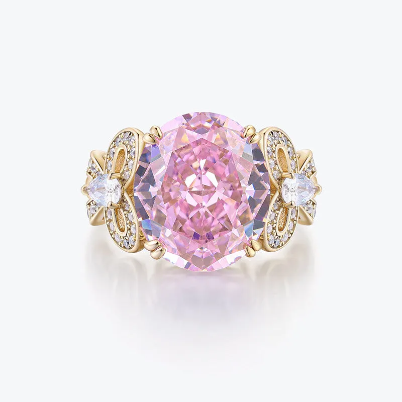 Colorful Pink Halo Ring
