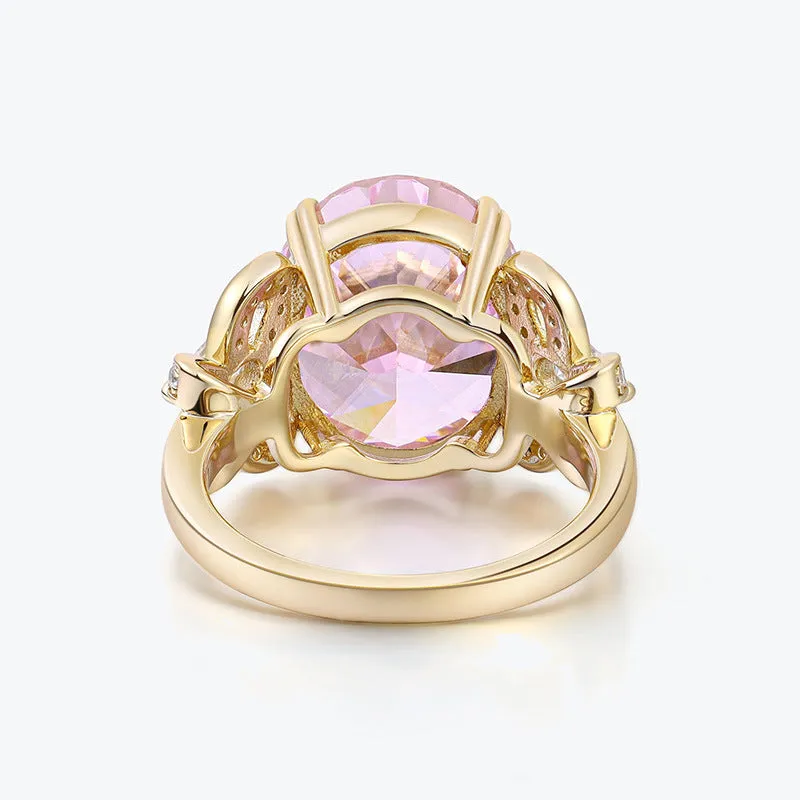 Colorful Pink Halo Ring