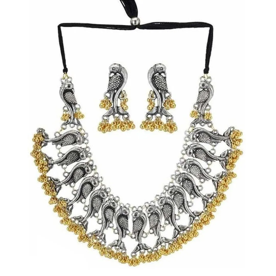 Combo of Golden Jewelry Set and Layered Jhumki