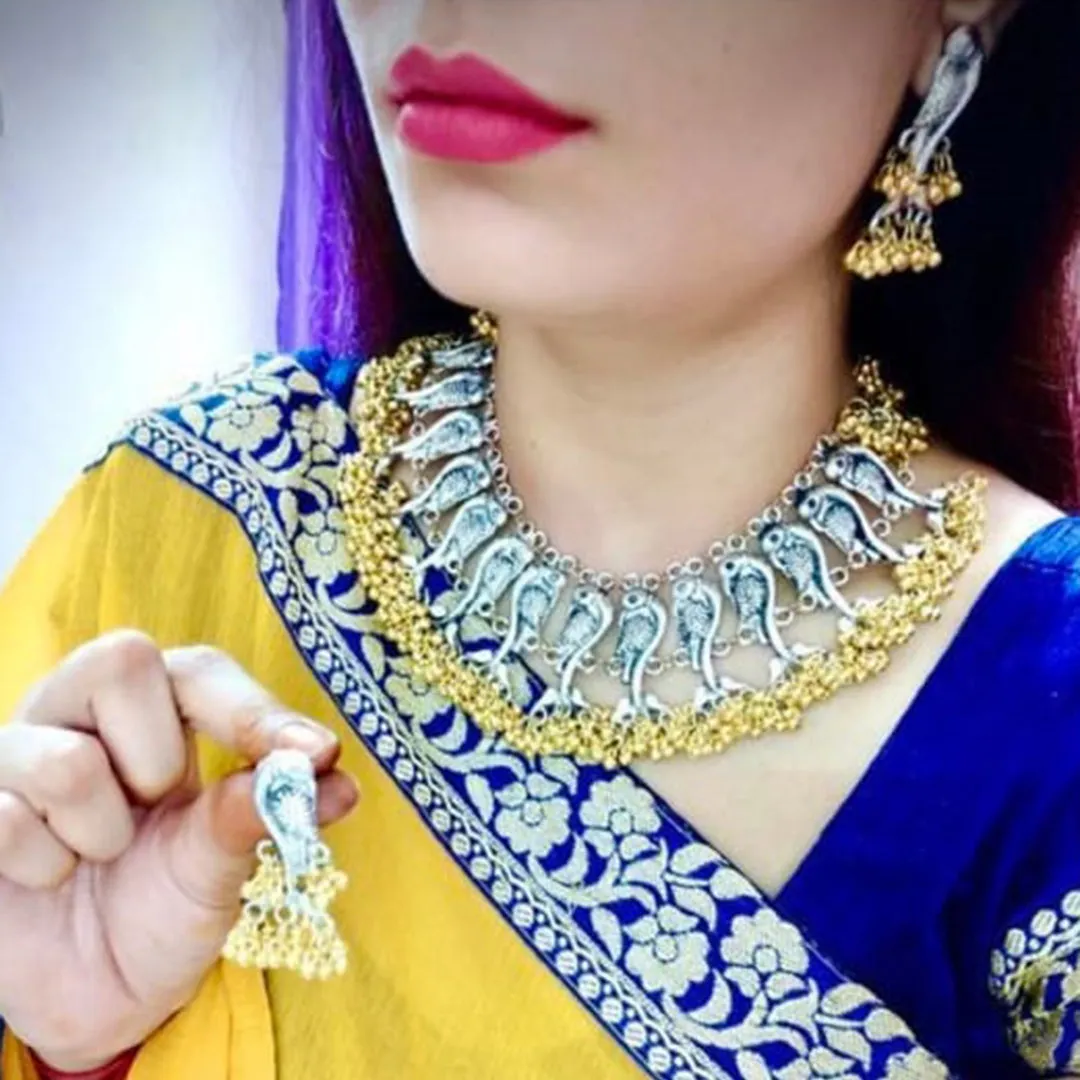 Combo of Golden Jewelry Set and Layered Jhumki