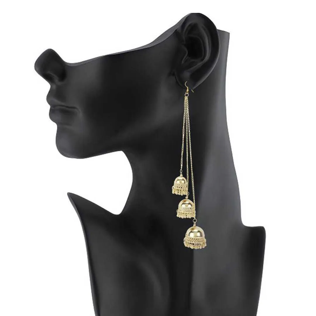 Combo of Golden Jewelry Set and Layered Jhumki