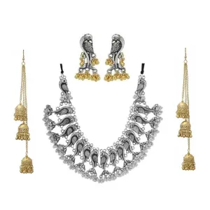 Combo of Golden Jewelry Set and Layered Jhumki