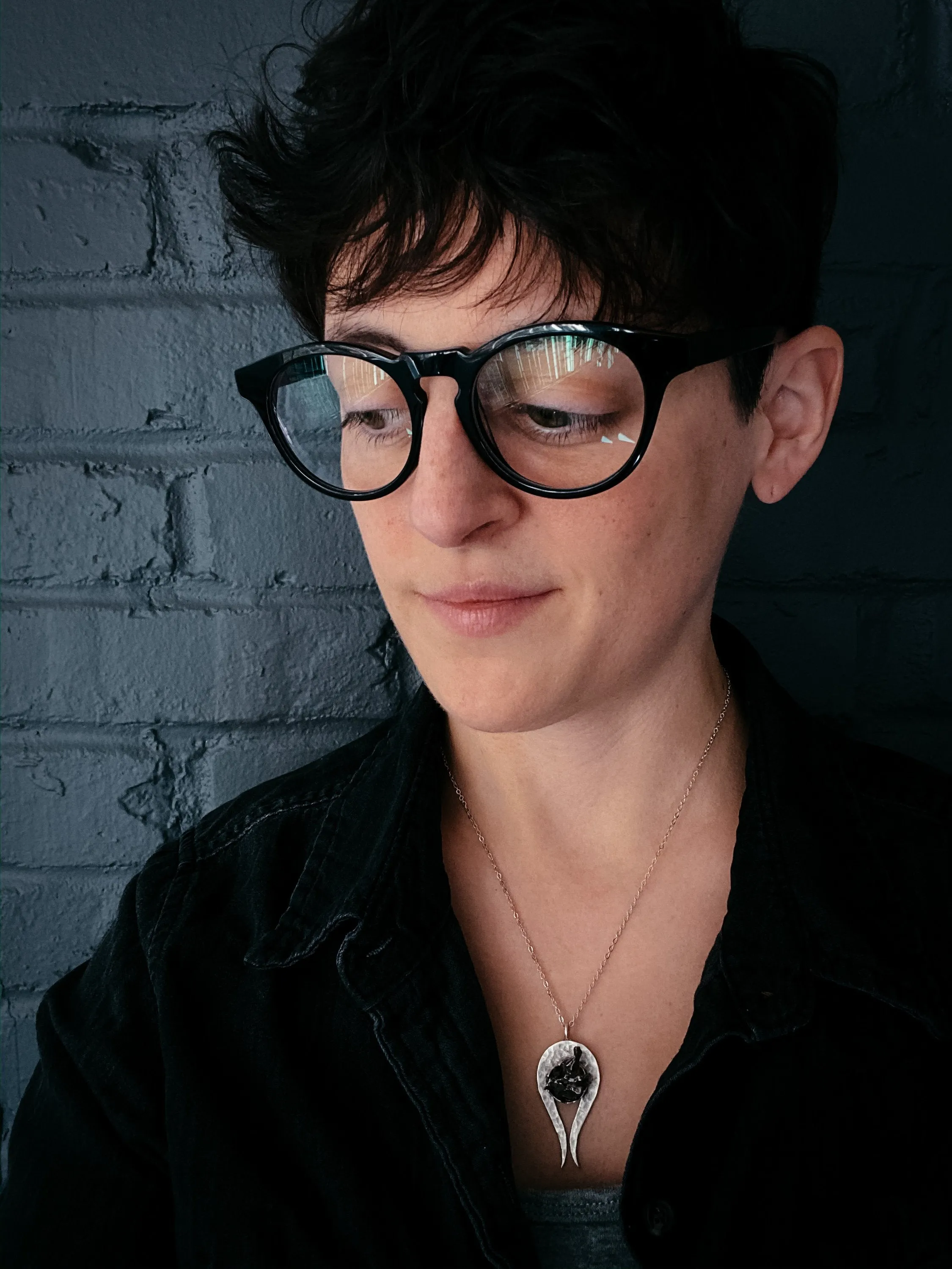 Comet Necklace with Authentic Meteorite - Chunky Silver Pendant on Leather or Metal Chain, Unisex Gift for Science and Space Enthusiasts