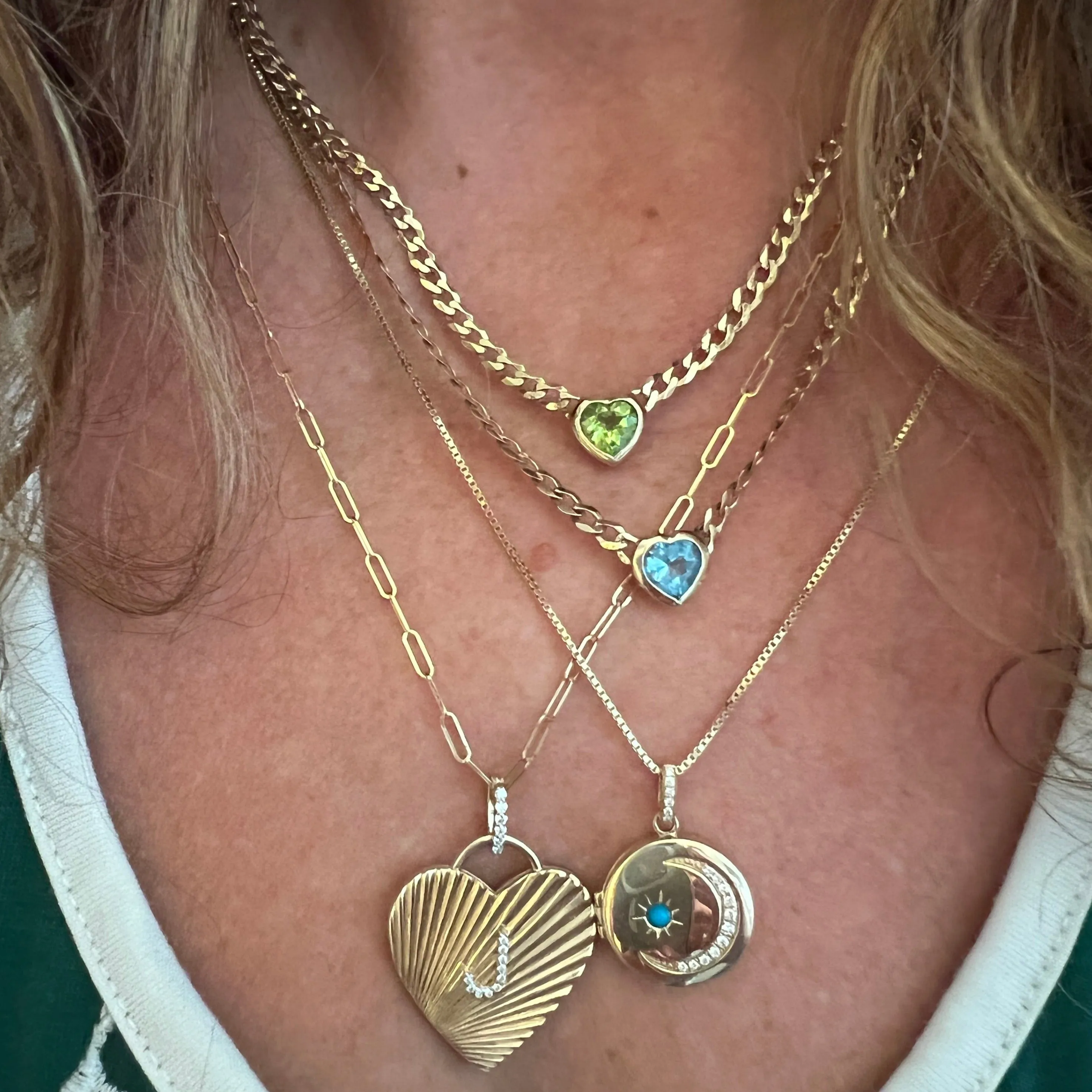 Cooper Pendant Cuban Link Chain Necklace
