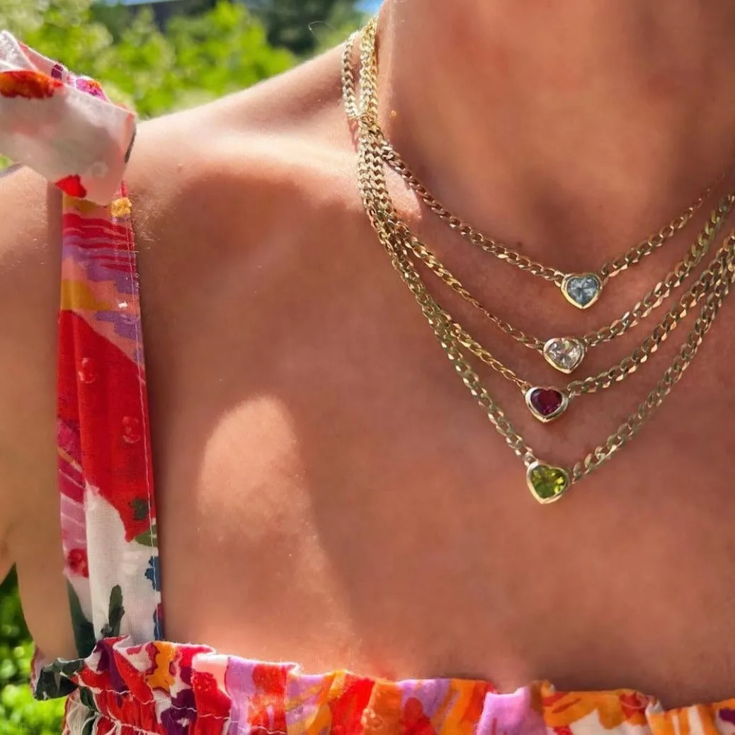 Cooper Pendant Cuban Link Chain Necklace